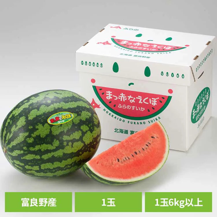 北海道富良野産】ふらの赤肉メロン約1.3kg［1玉］のお取り寄せ【株式